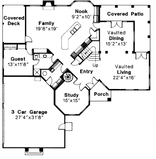 Dream House Plan - Mediterranean Floor Plan - Main Floor Plan #124-645