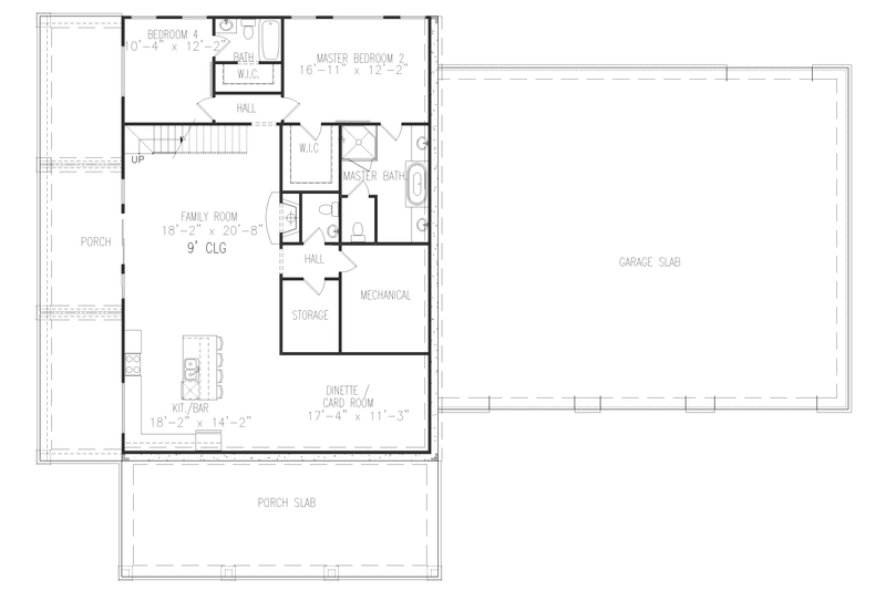 House Plan Design - Floor Plan - Lower Floor for Craftsman House Plan #54-500 - 3 bed, 3.5 bath