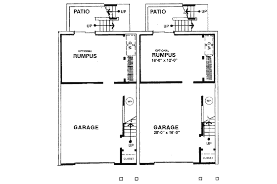 Floor Plan - Lower Floor for Traditional House Plan #303-122 - 3 bed, 2.5 bath