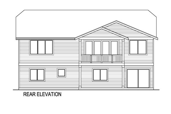 Exterior - Rear Elevation for Farmhouse House Plan #569-62 - 3 bed, 2.5 bath