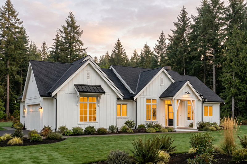 House Blueprint - Exterior - Front Elevation 3 for Farmhouse House Plan #1114-122 - 3 bed, 2.5 bath