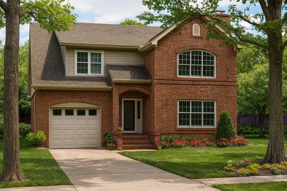 Exterior - Front Elevation 3 for Contemporary House Plan #17-2691 - 3 bed, 2.5 bath