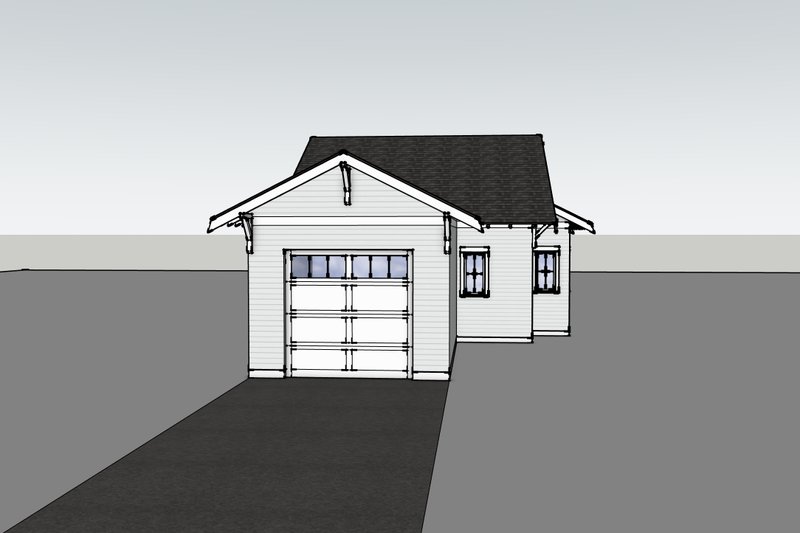 Architectural House Design - Exterior - Rear Elevation 1 for Bungalow House Plan #1105-18 - 2 bed, 1 bath