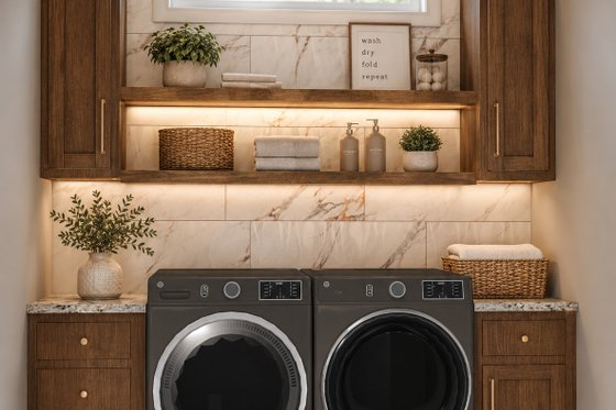 Interior - Laundry for Farmhouse House Plan #44-318 - 2 bed, 3 bath