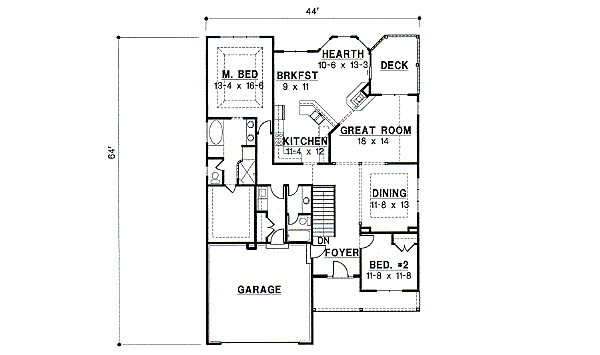 Traditional Floor Plan - Main Floor Plan #67-336