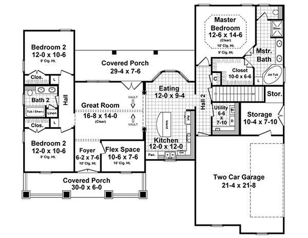 Craftsman Floor Plan - Main Floor Plan #21-353