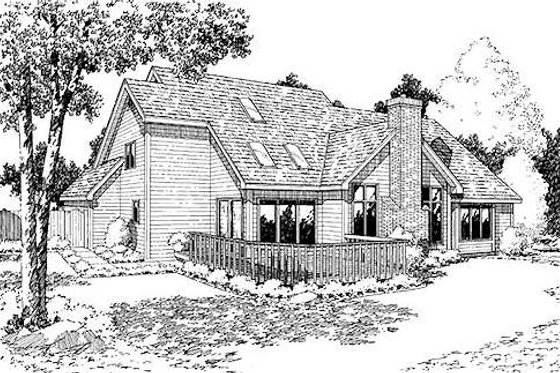Exterior - Rear Elevation for Traditional House Plan #312-275 - 4 bed, 2.5 bath