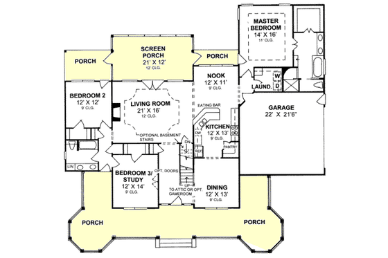 Floor Plan - Main Floor for Country House Plan #20-289 - 4 bed, 3 bath