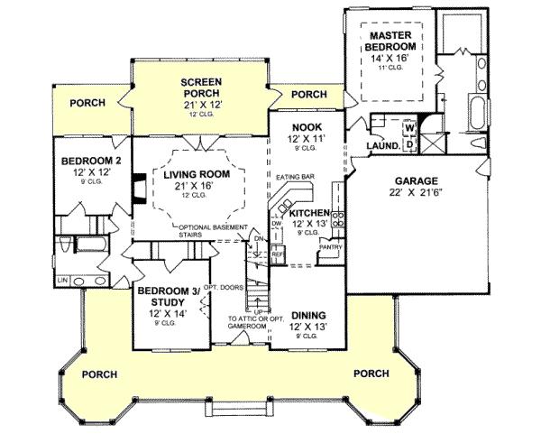 Home Plan - Country Floor Plan - Main Floor Plan #20-289
