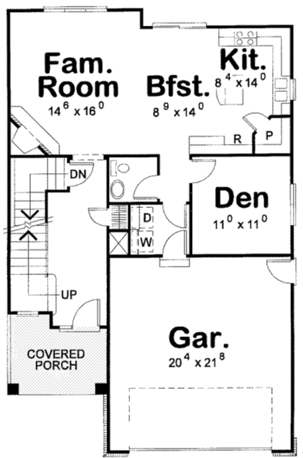 Home Plan - Traditional Floor Plan - Main Floor Plan #20-1667
