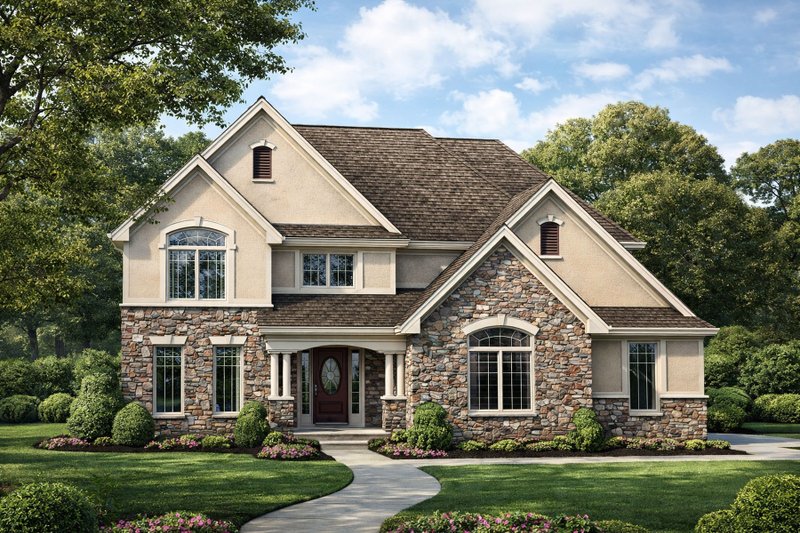 Exterior - Front Elevation 2 for Traditional House Plan #20-1842 - 4 bed, 3 bath