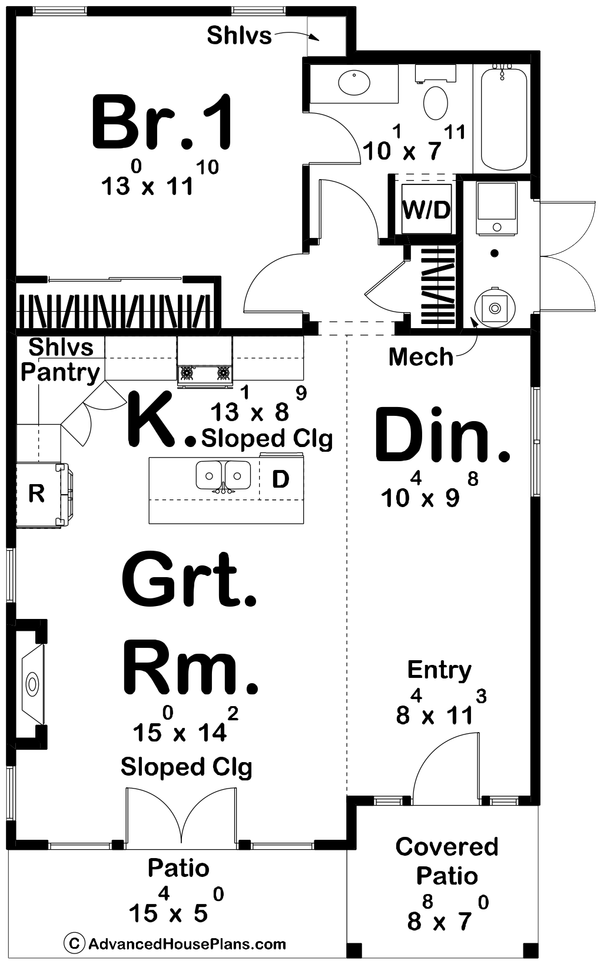 Home Plan - Modern Floor Plan - Main Floor Plan #455-441