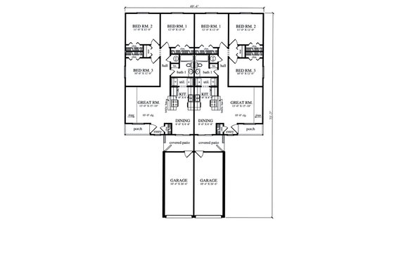 Floor Plan - Main Floor for Country House Plan #42-374 - 3 bed, 1 bath