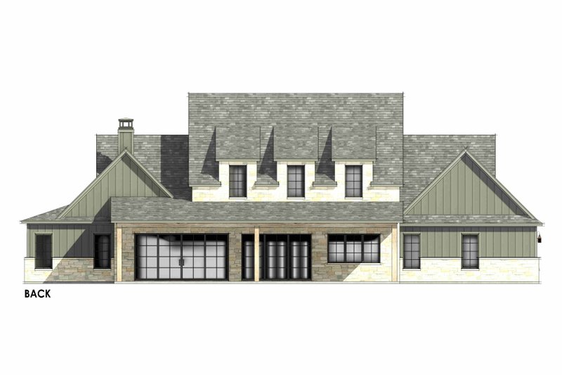 House Plan Design - Exterior - Rear Elevation 1 for European House Plan #1096-11 - 4 bed, 4.5 bath