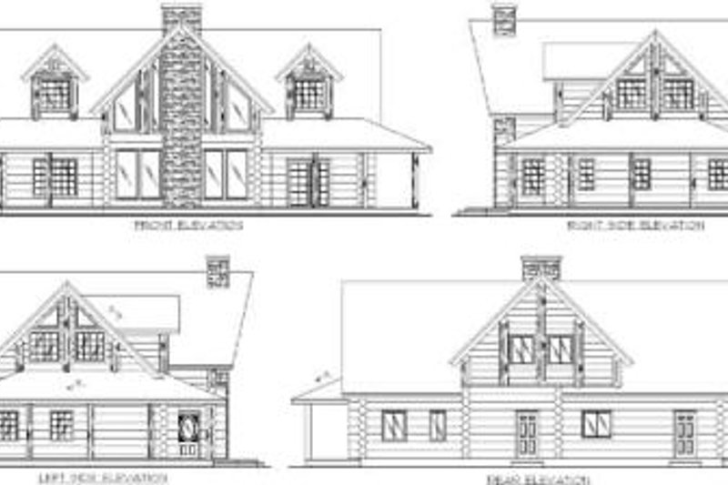 Architectural House Design - Exterior - Rear Elevation for Log House Plan #117-125 - 2 bed, 3 bath