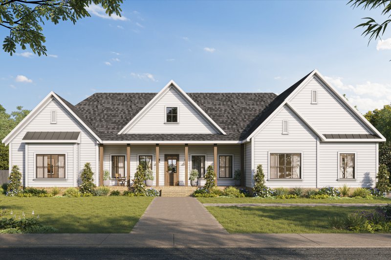 Farmhouse Style House Plan - 3 Beds 3 Baths 2060 Sq/Ft Plan #1117-24 Exterior