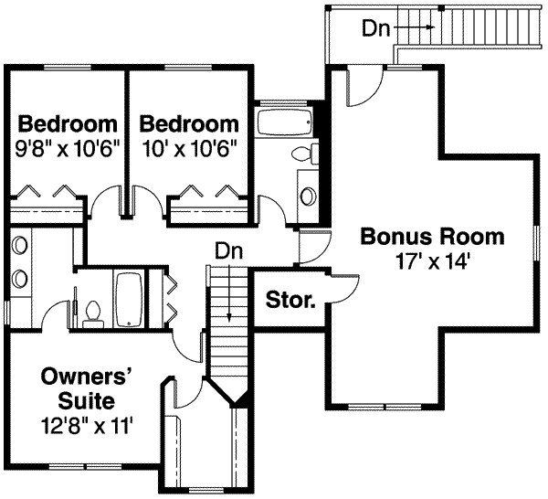 Dream House Plan - Craftsman Floor Plan - Upper Floor Plan #124-612