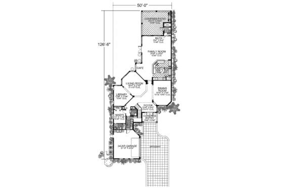 Floor Plan - Main Floor for Mediterranean House Plan #420-246 - 6 bed, 6.5 bath