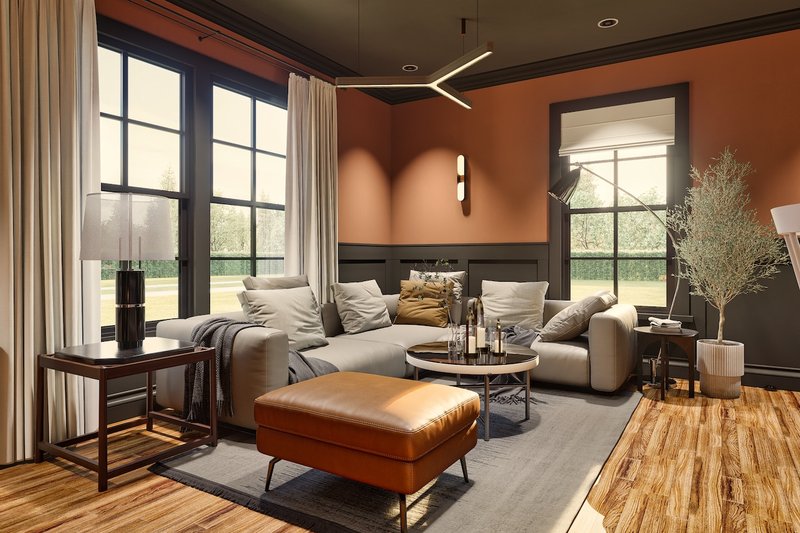 House Blueprint - Interior - Family Room for Ranch House Plan #54-624 - 6 bed, 6 bath