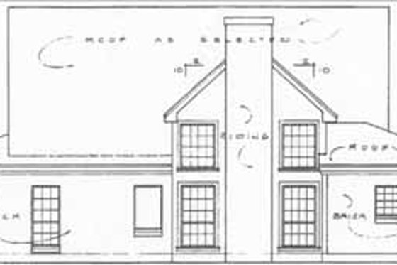 Exterior - Rear Elevation for Country House Plan #40-219 - 3 bed, 2.5 bath