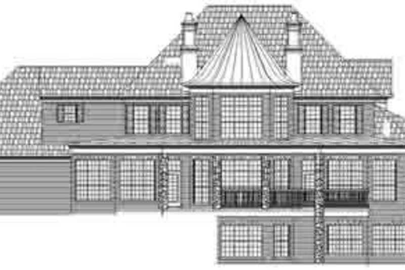 Home Plan - Exterior - Rear Elevation for European House Plan #119-233 - 2 bed, 4 bath