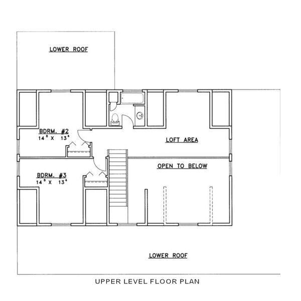 House Design - Log Floor Plan - Upper Floor Plan #117-555