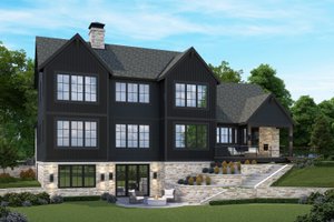 Exterior - Rear Elevation 1 for Farmhouse House Plan #928-393 - 5 bed, 3.5 bath