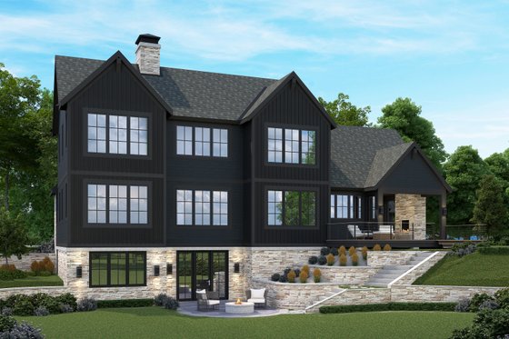 Exterior - Rear Elevation 1 for Farmhouse House Plan #928-393 - 5 bed, 3.5 bath