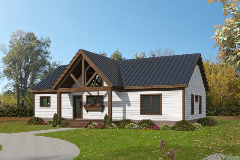 House Blueprint - Exterior - Rear Elevation for Country House Plan #932-1332 - 3 bed, 2 bath