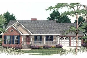 Ranch Exterior - Front Elevation Plan #406-241