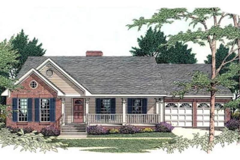 Architectural House Design - Ranch Exterior - Front Elevation Plan #406-241