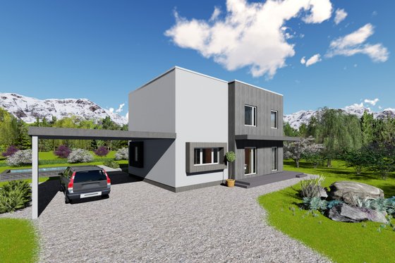 Modern Exterior - Front Elevation Plan #549-13