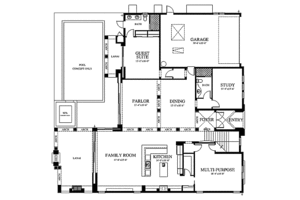 Floor Plan - Main Floor for Mediterranean House Plan #426-3 - 5 bed, 5 bath
