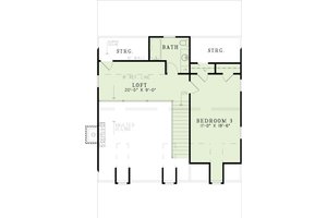 Floor Plan - Upper Floor for Cottage House Plan #17-2354 - 3 bed, 2 bath