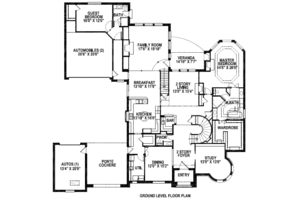 Floor Plan - Main Floor for European House Plan #141-191 - 5 bed, 4.5 bath