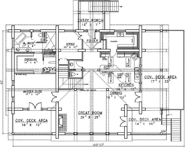Architectural House Design - Log Floor Plan - Main Floor Plan #117-115