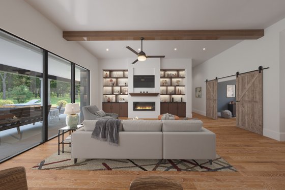 Interior - Family Room for Modern House Plan #930-542 - 3 bed, 3 bath