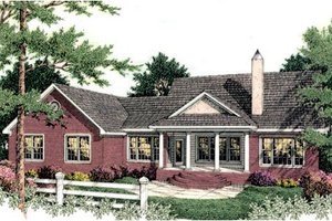 Exterior - Rear Elevation for Colonial House Plan #406-129 - 3 bed, 2.5 bath