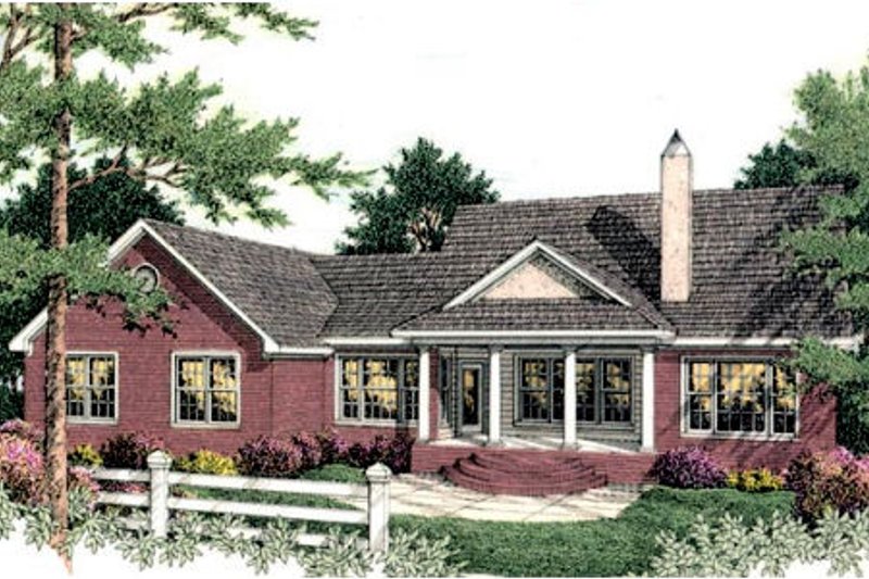 Architectural House Design - Exterior - Rear Elevation for Colonial House Plan #406-129 - 3 bed, 2.5 bath