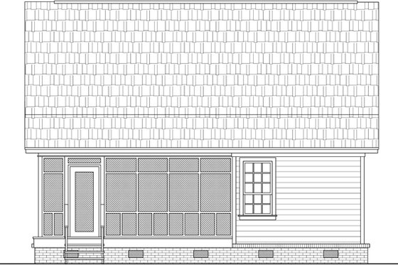 Exterior - Rear Elevation for Country House Plan #21-397 - 2 bed, 1 bath