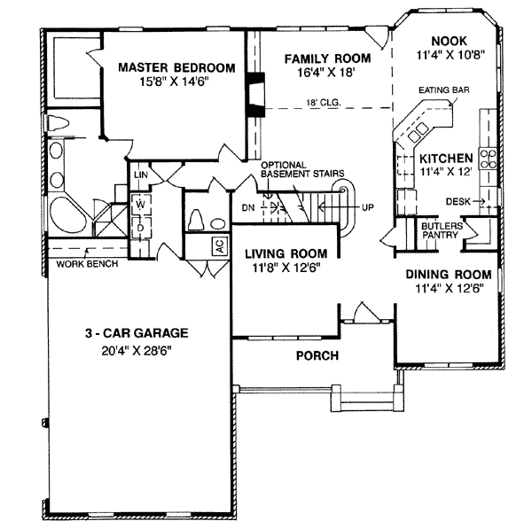 Home Plan - Traditional Floor Plan - Main Floor Plan #20-232