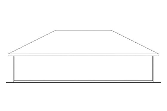 Exterior - Rear Elevation for Ranch House Plan #124-636, 0 bath