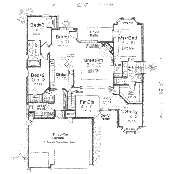 Tudor Floor Plan - Main Floor Plan #310-356