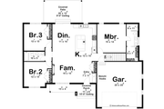 Modern Style House Plan - 3 Beds 2 Baths 1658 Sq/Ft Plan #455-434 Floor 
