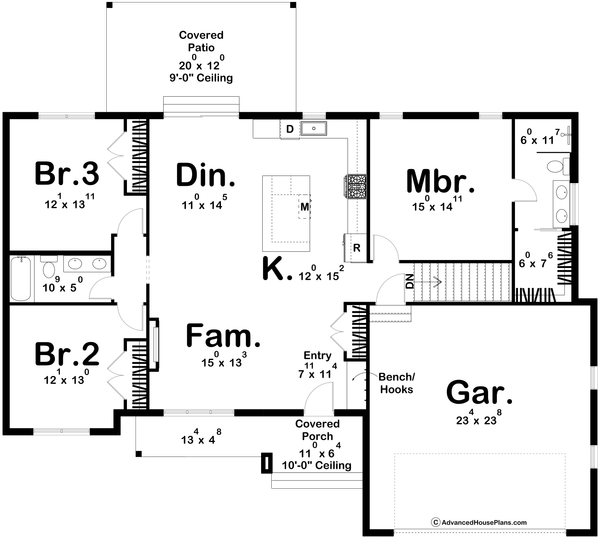 Modern Floor Plan - Main Floor Plan #455-434