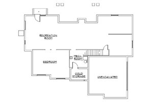 Floor Plan - Lower Floor for Ranch House Plan #5-242 - 5 bed, 3.5 bath