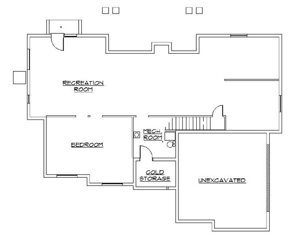 Home Plan - Ranch Floor Plan - Lower Floor Plan #5-242