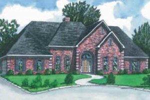 European Exterior - Front Elevation Plan #16-177
