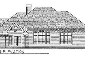 Exterior - Rear Elevation for Traditional House Plan #70-299 - 3 bed, 2 bath