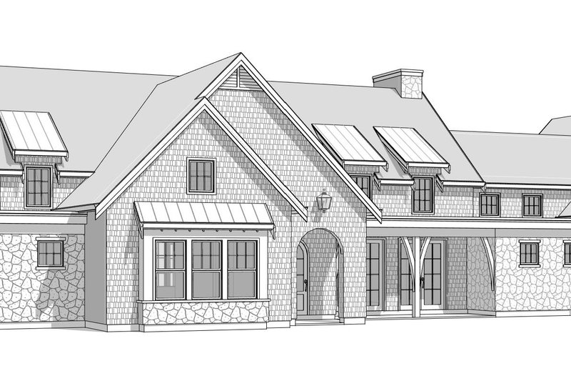 House Blueprint - Exterior - Front Elevation 4 for Farmhouse House Plan #1114-102 - 5 bed, 4.5 bath